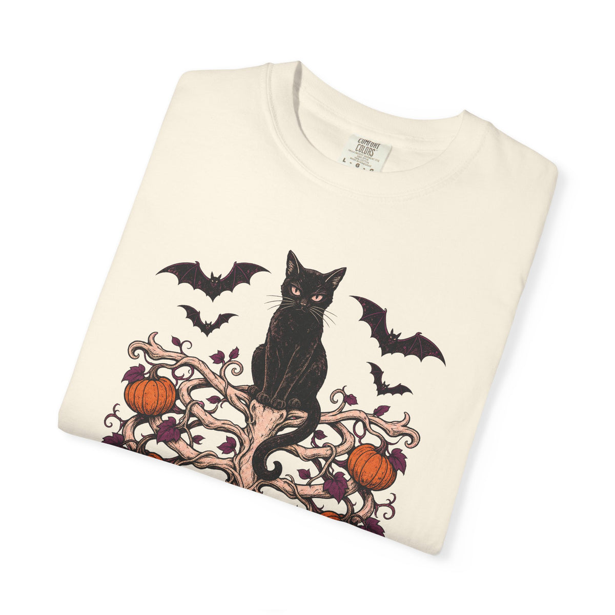 Vine Skeleton Ribcage T-shirt in Ivory, folded view