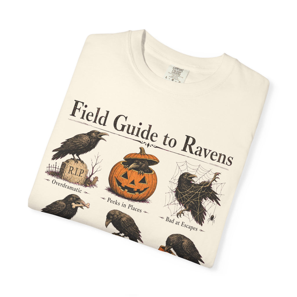Raven Field Guide T-shirt in Ivory, folded view