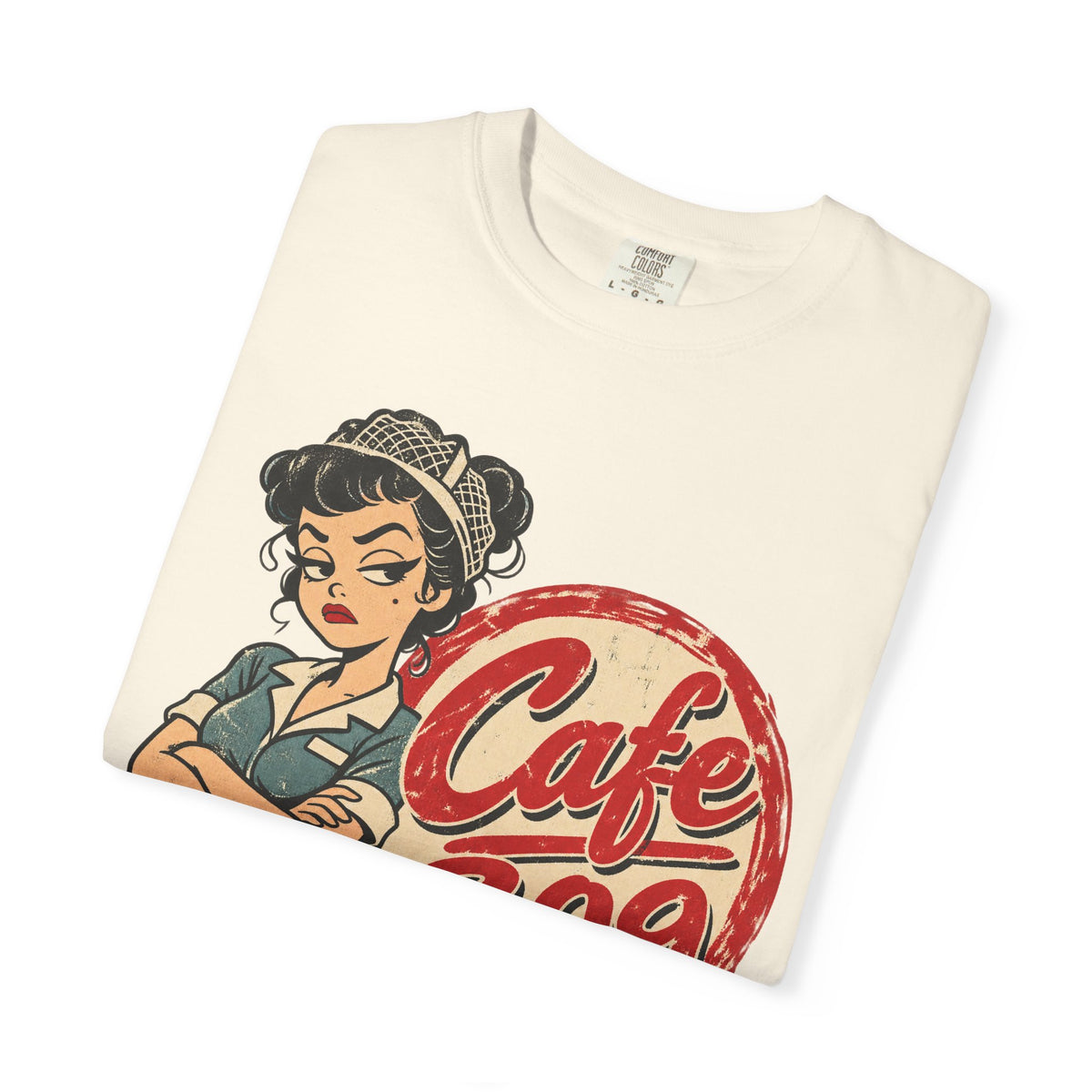 Cafe 309 T-shirt in Ivory, folded view