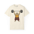 Buddha Weightlifting T-shirt in Ivory, front view