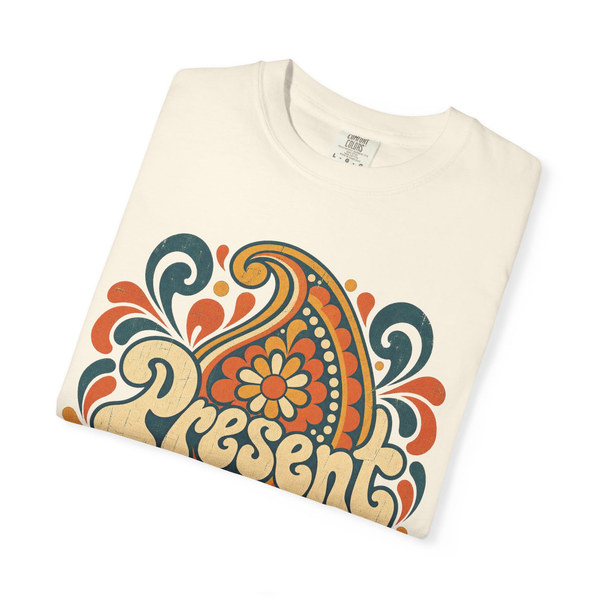 Present T-shirt in Ivory, folded view