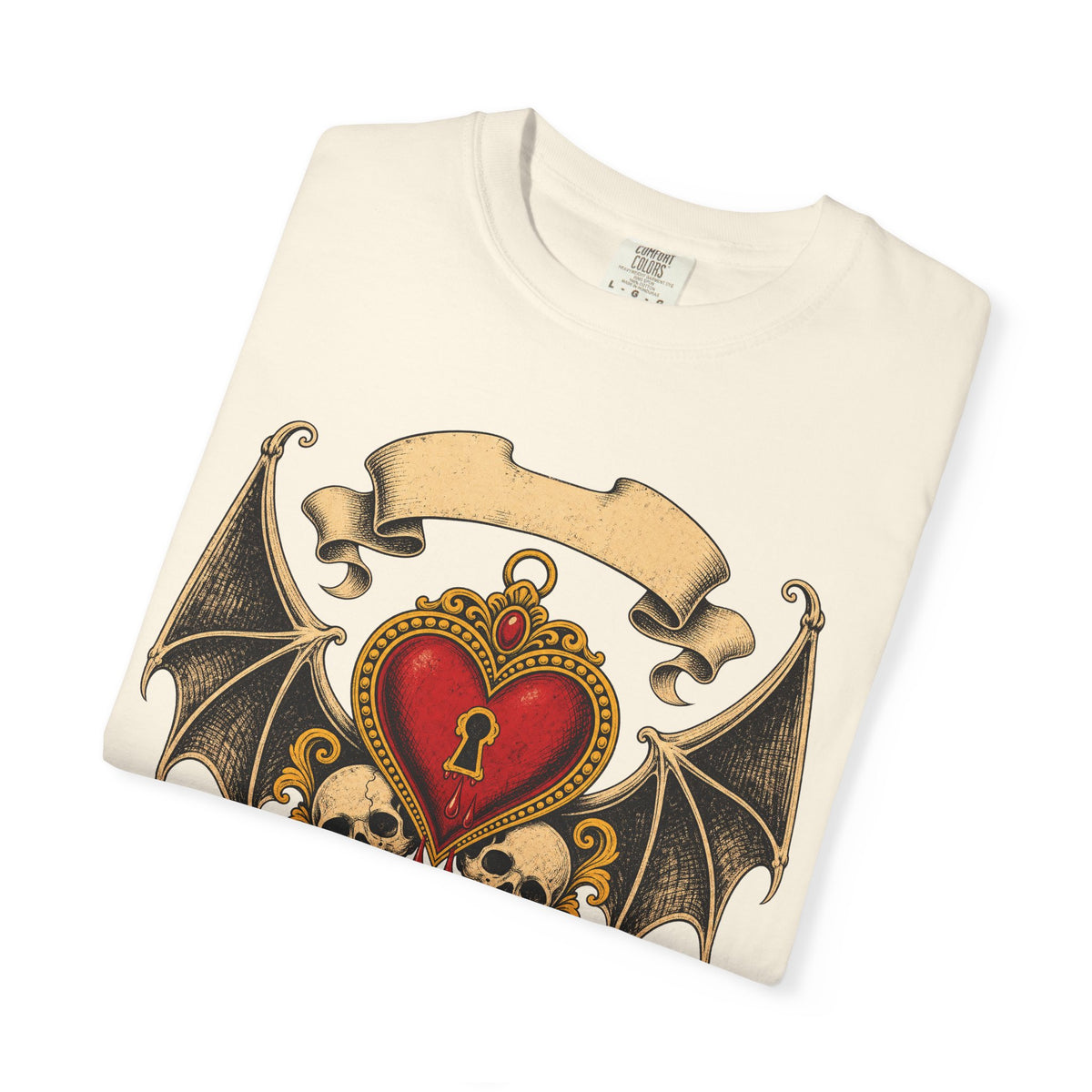 Bite Me T-shirt in Ivory, folded view