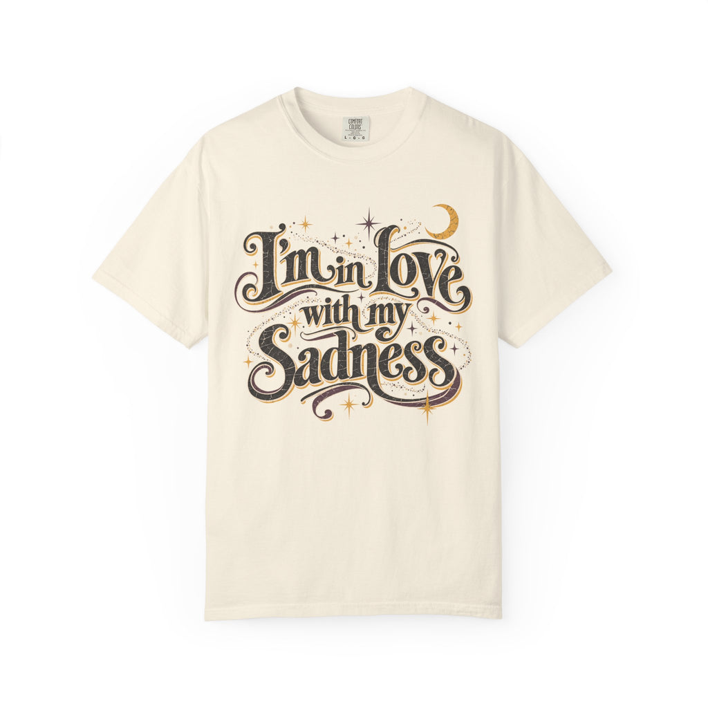 I'm In Love With My Sadness T-shirt in Ivory, front view