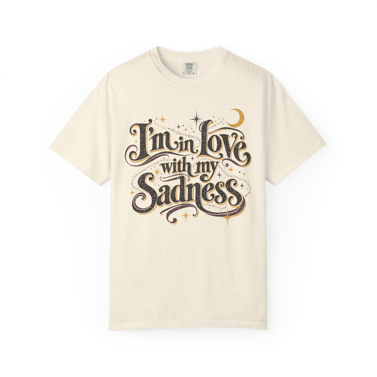 I'm In Love With My Sadness T-shirt in Ivory, front view