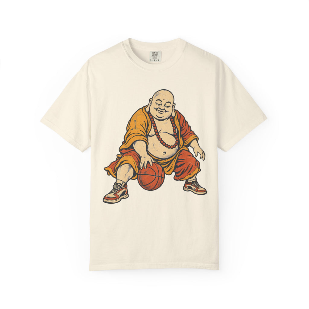 Buddha Basketball T-shirt in Ivory, front view