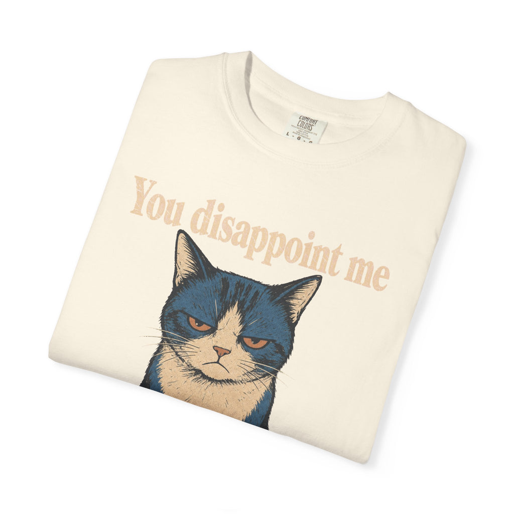 You Disappoint Me Cat T-shirt in Ivory, folded view