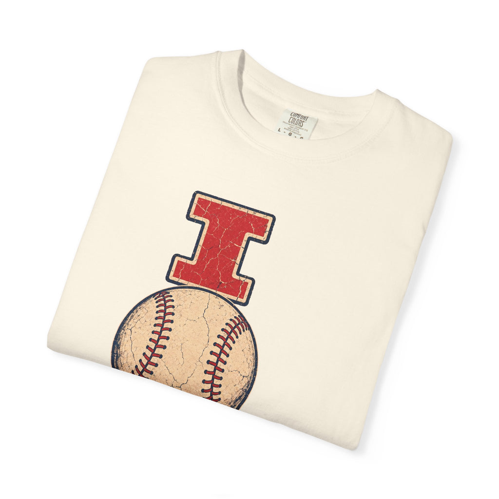I Softball Women's Sports T-shirt in Ivory, folded view