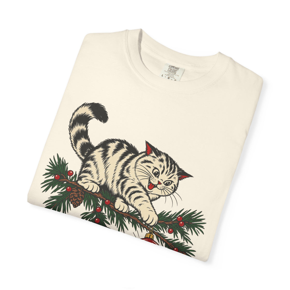 Joy To The World T-shirt in Ivory, folded view