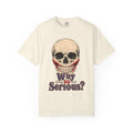 Why So Serious Skull T-shirt in Ivory, front view