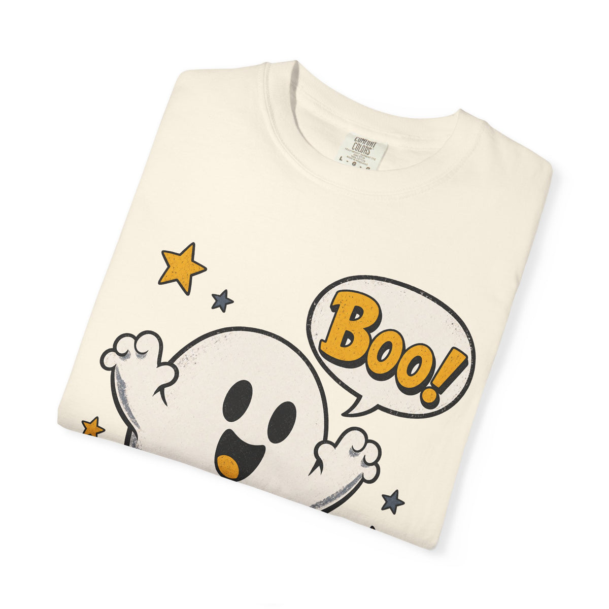 Boo Ghost T-shirt in Ivory, folded view