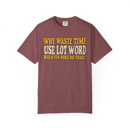 Comfort Colors® Why Waste Time Use Lot Word When Few Word Do Trick T-Shirt, Funny Vintage