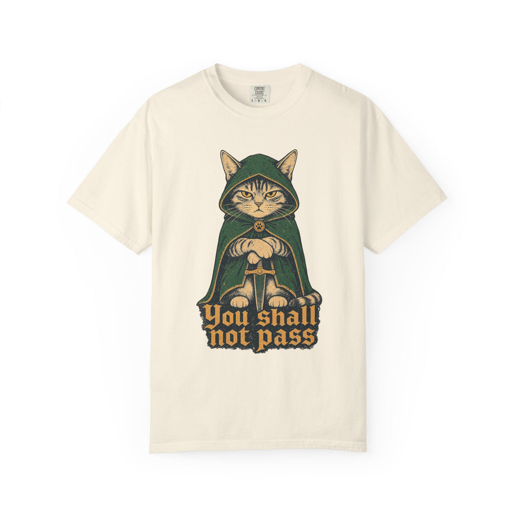 You Shall Not Pass Cat T-shirt in Ivory, front view