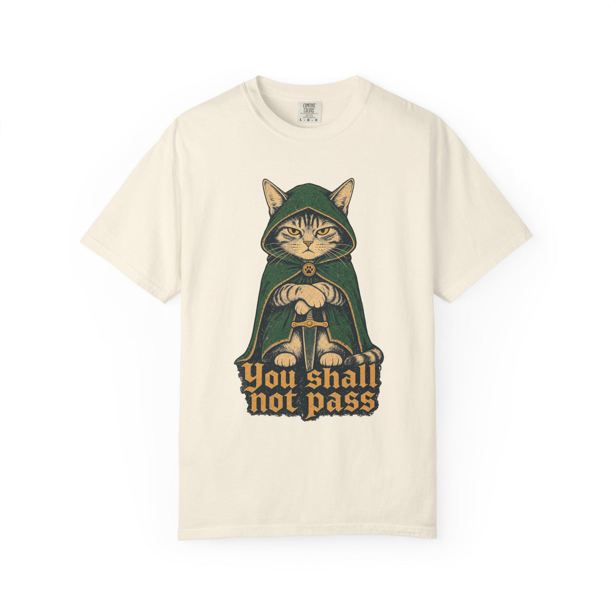 You Shall Not Pass Cat T-shirt in Ivory, front view