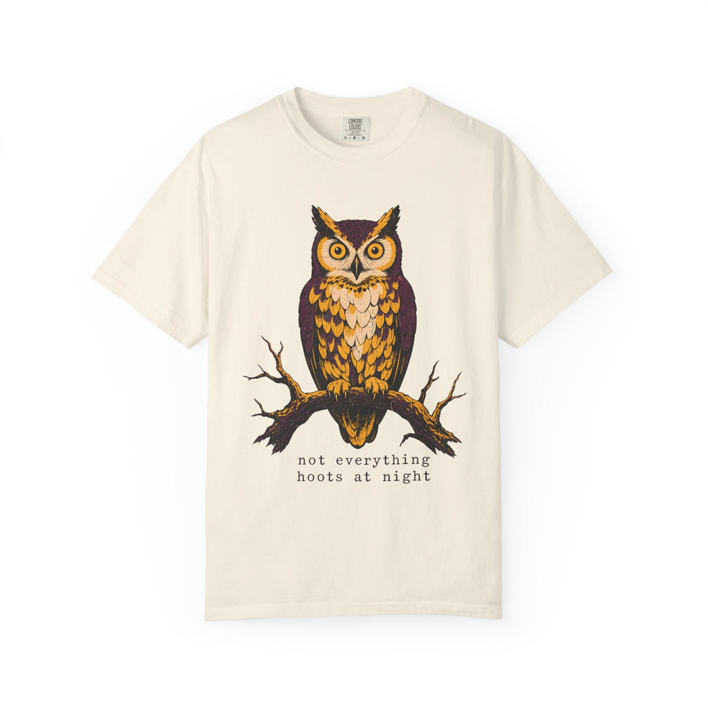 Not Everything Hoots At Night T-shirt in Ivory, front view