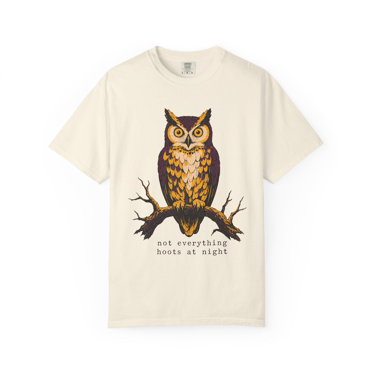Not Everything Hoots At Night T-shirt in Ivory, front view