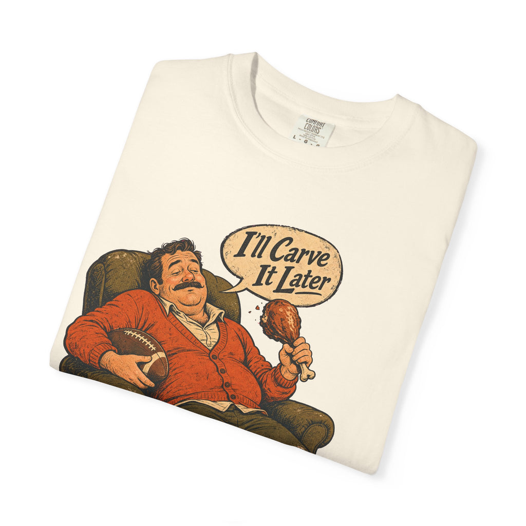 I'll Carve It Later T-shirt in Ivory, folded view