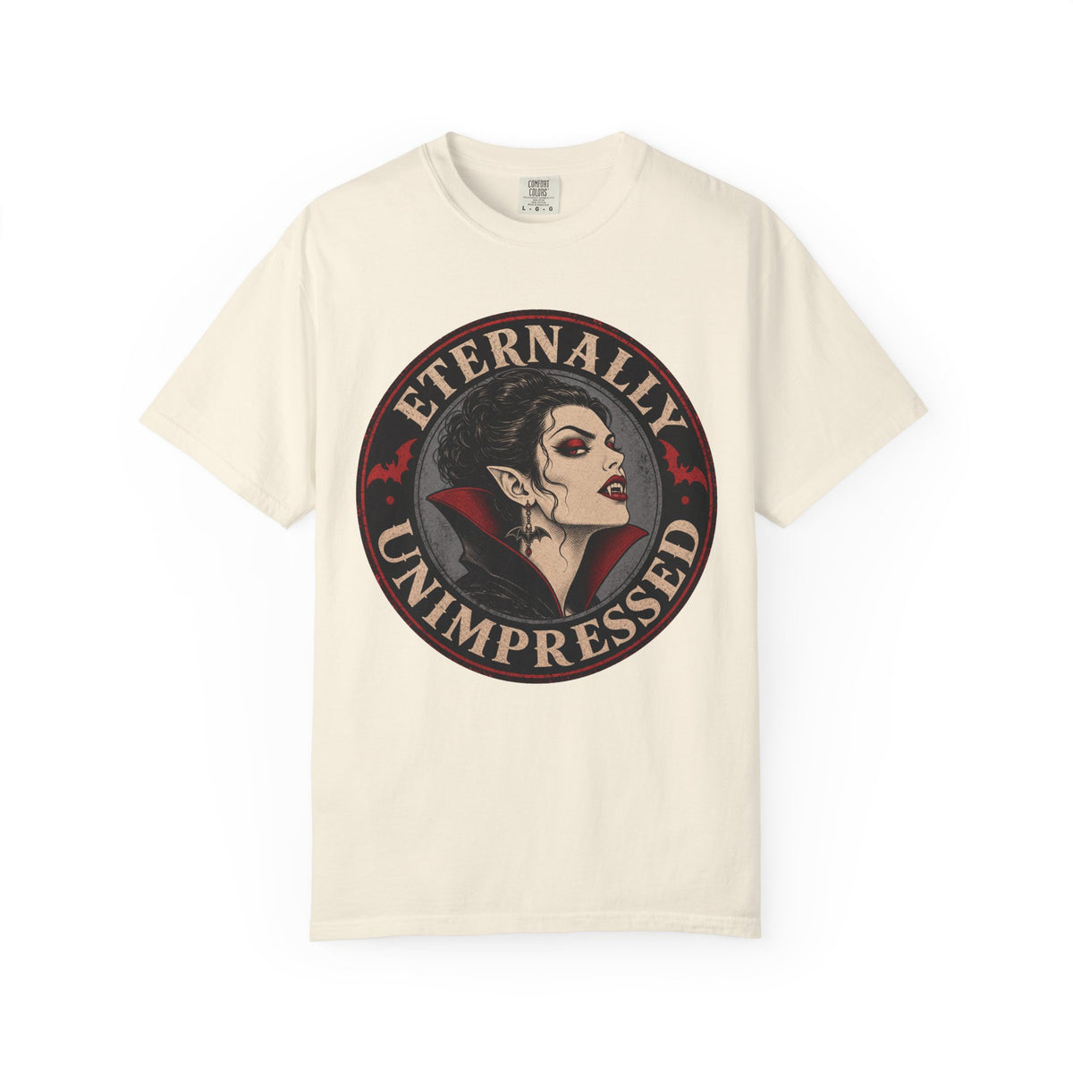 Eternally Unimpressed T-shirt in Ivory, front view