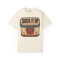 Suck It Up Bandage Tin T-shirt in Ivory, front view