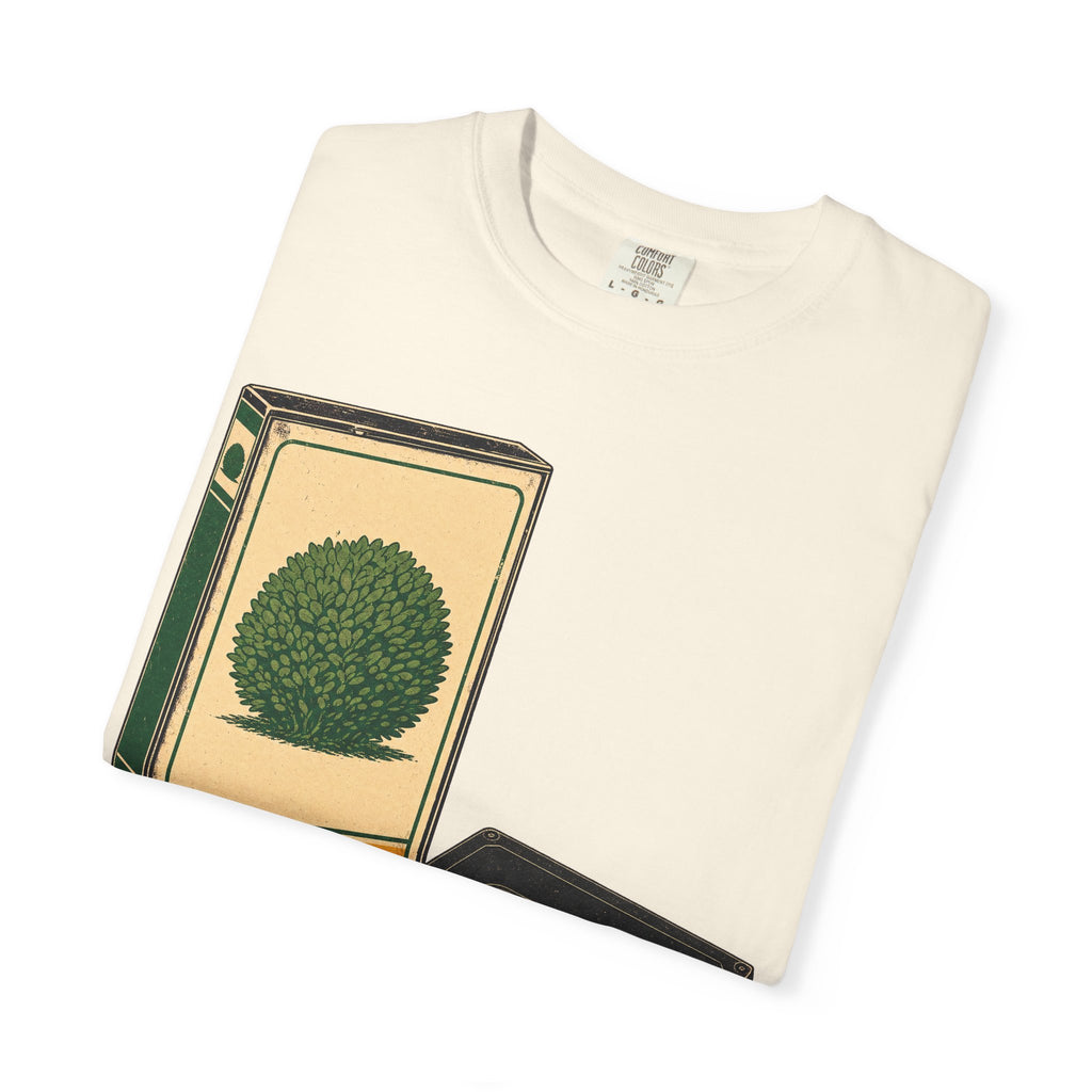 Green Shrub Cassette T-shirt in Ivory, folded view