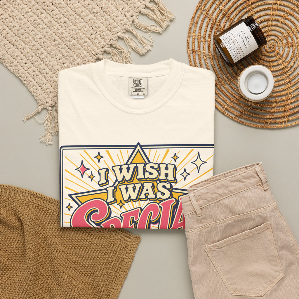I Wish I Was Special T-shirt in Ivory, flat lay view