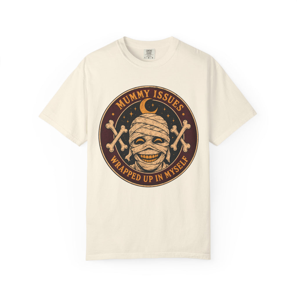 Mummy Issues Wrapped Up In Myself T-shirt in Ivory, front view