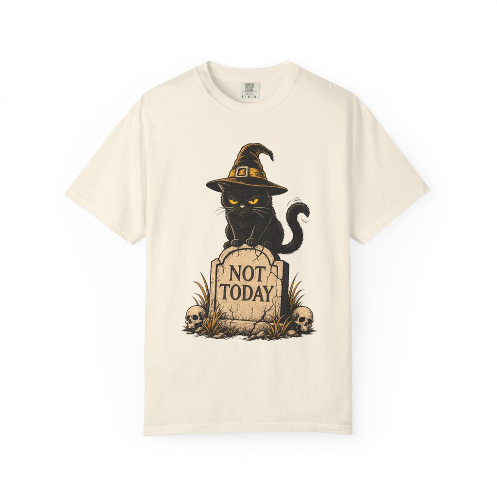 Halloween Cat T-shirt in Ivory, front view