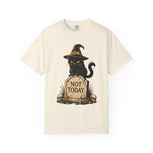 Halloween Cat T-shirt in Ivory, front view