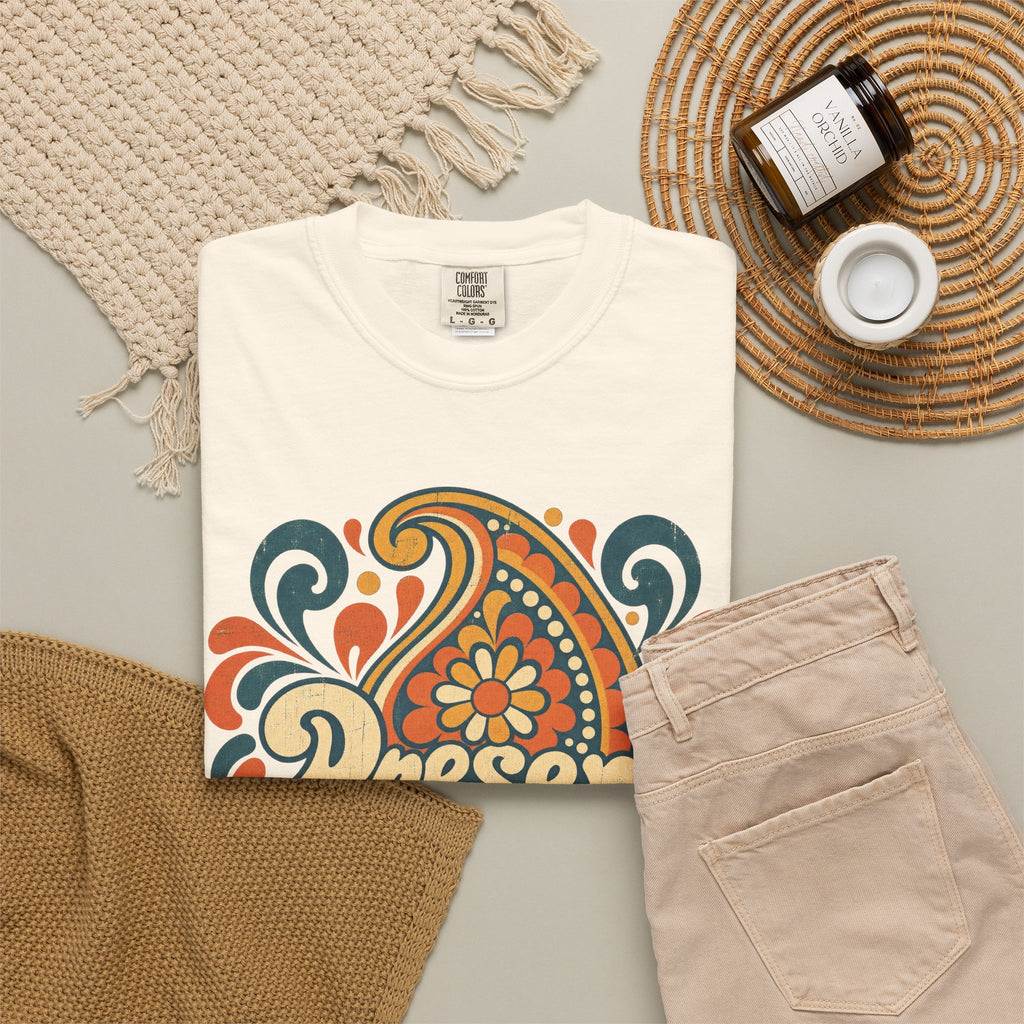 Present T-shirt in Ivory, flat lay view