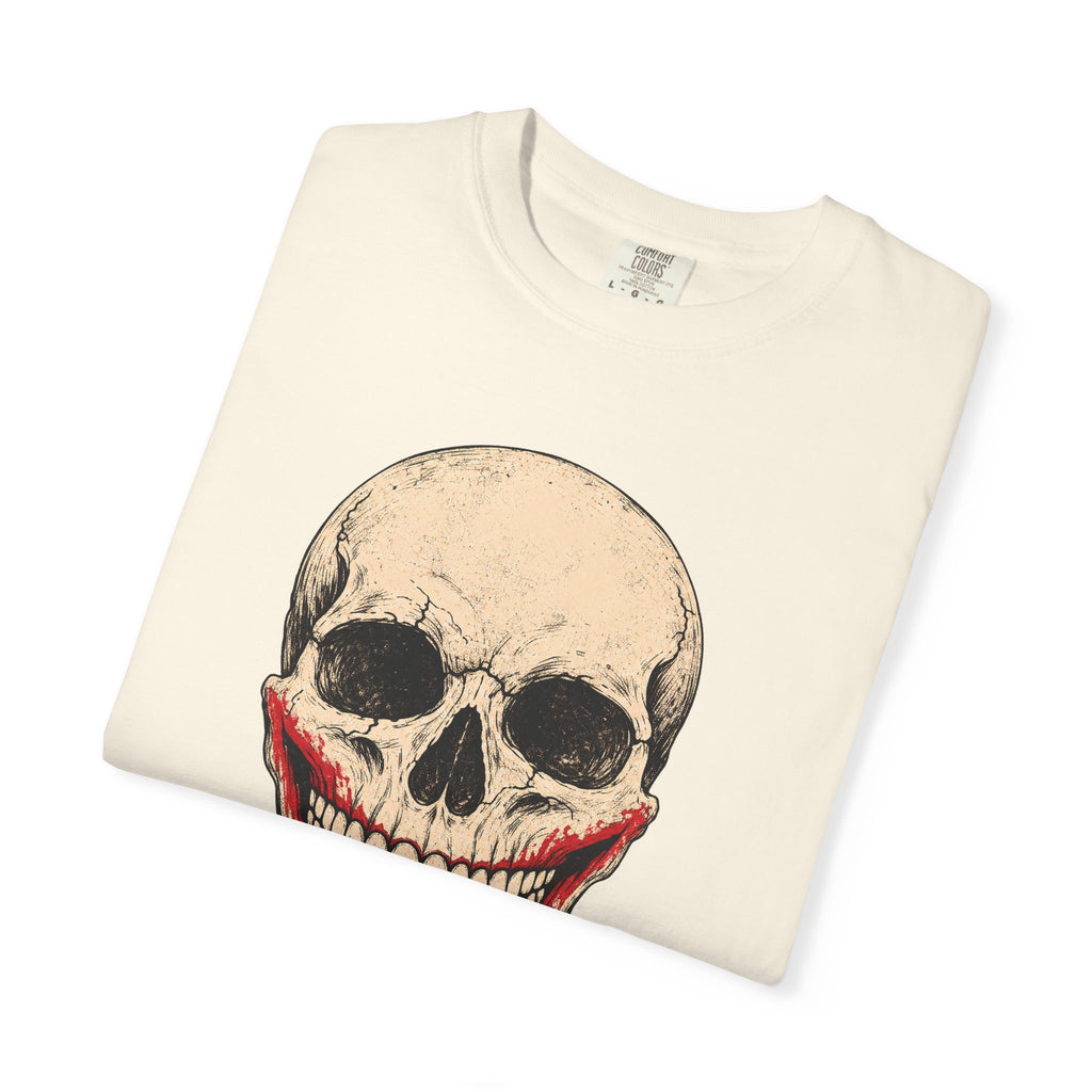 Why So Serious Skull T-shirt in Ivory, folded view