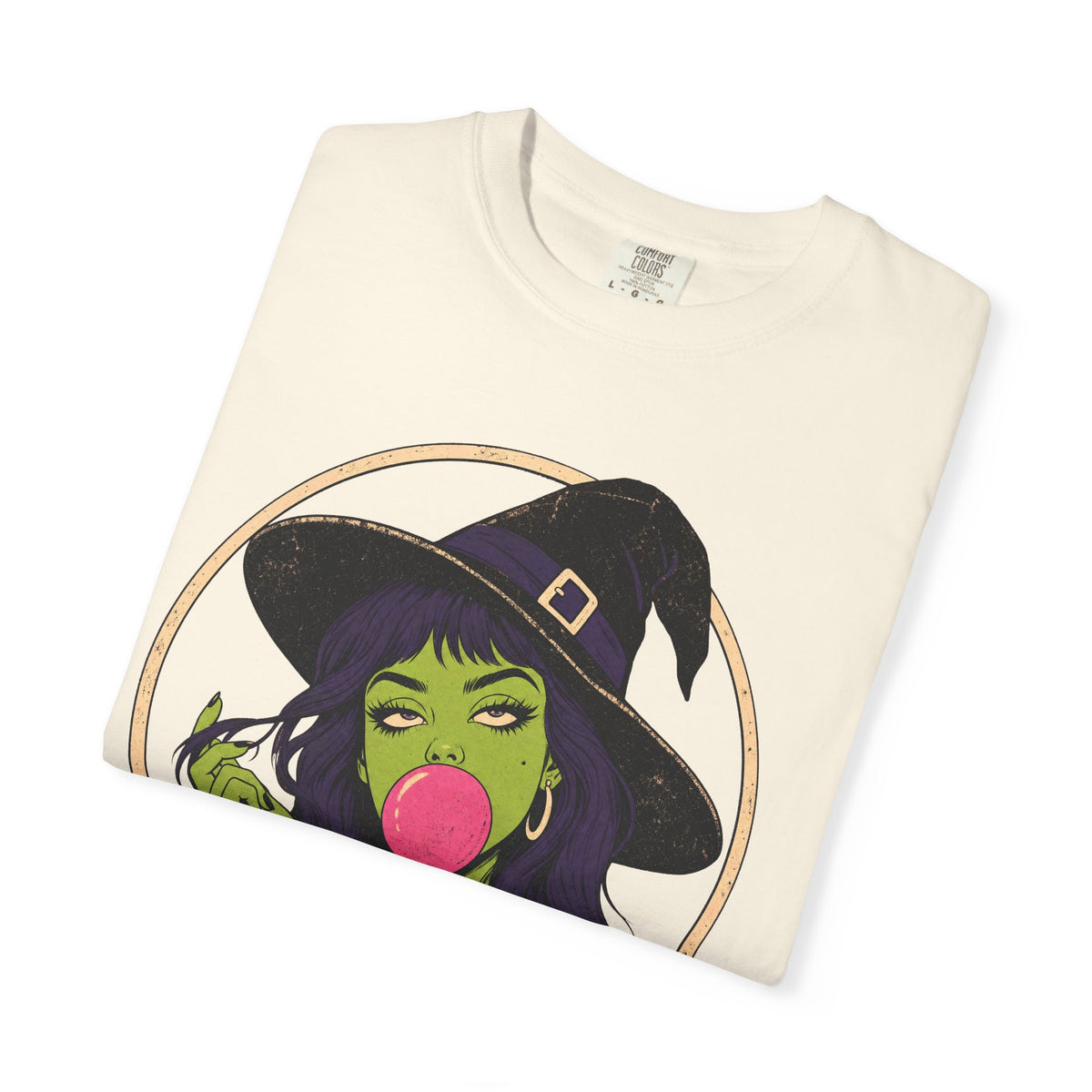 Witch Please T-shirt in Ivory, folded view