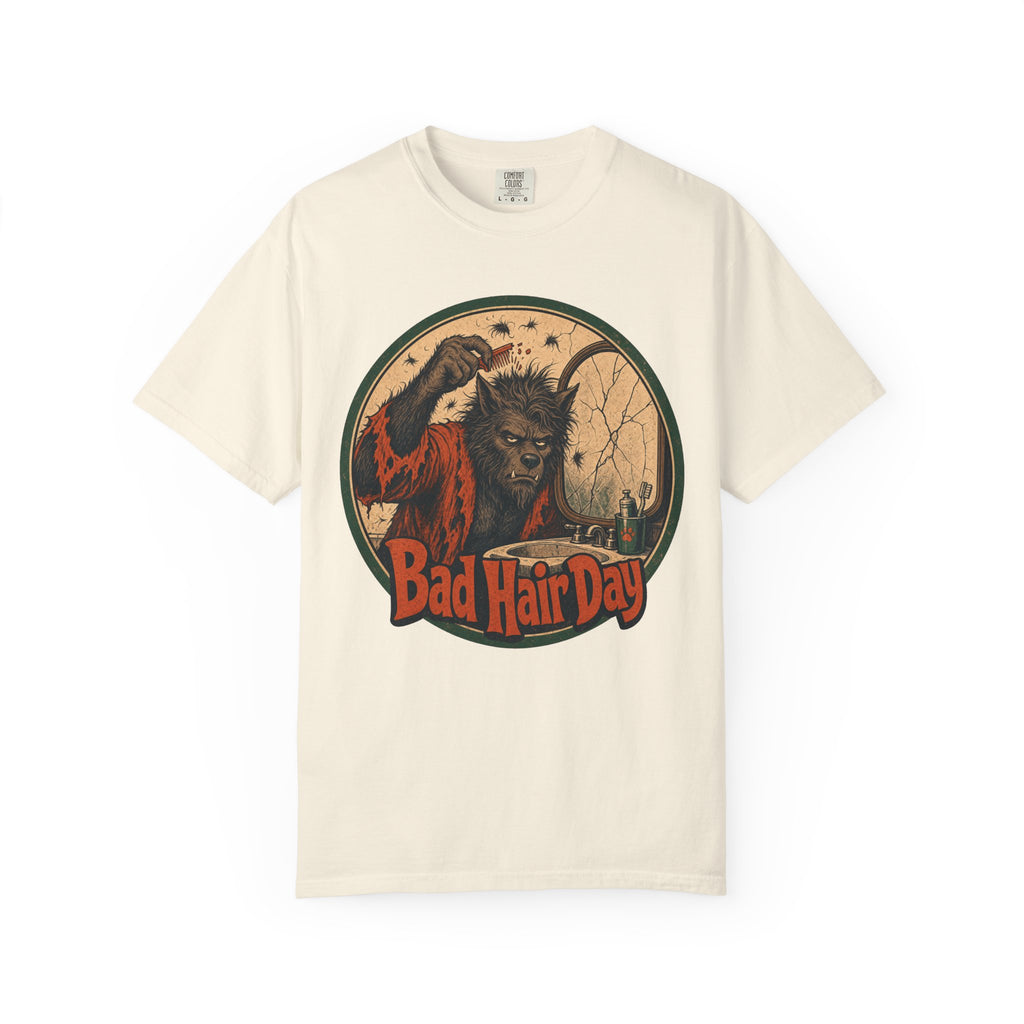 Bad Hair Day Werewolf T-shirt in Ivory, front view