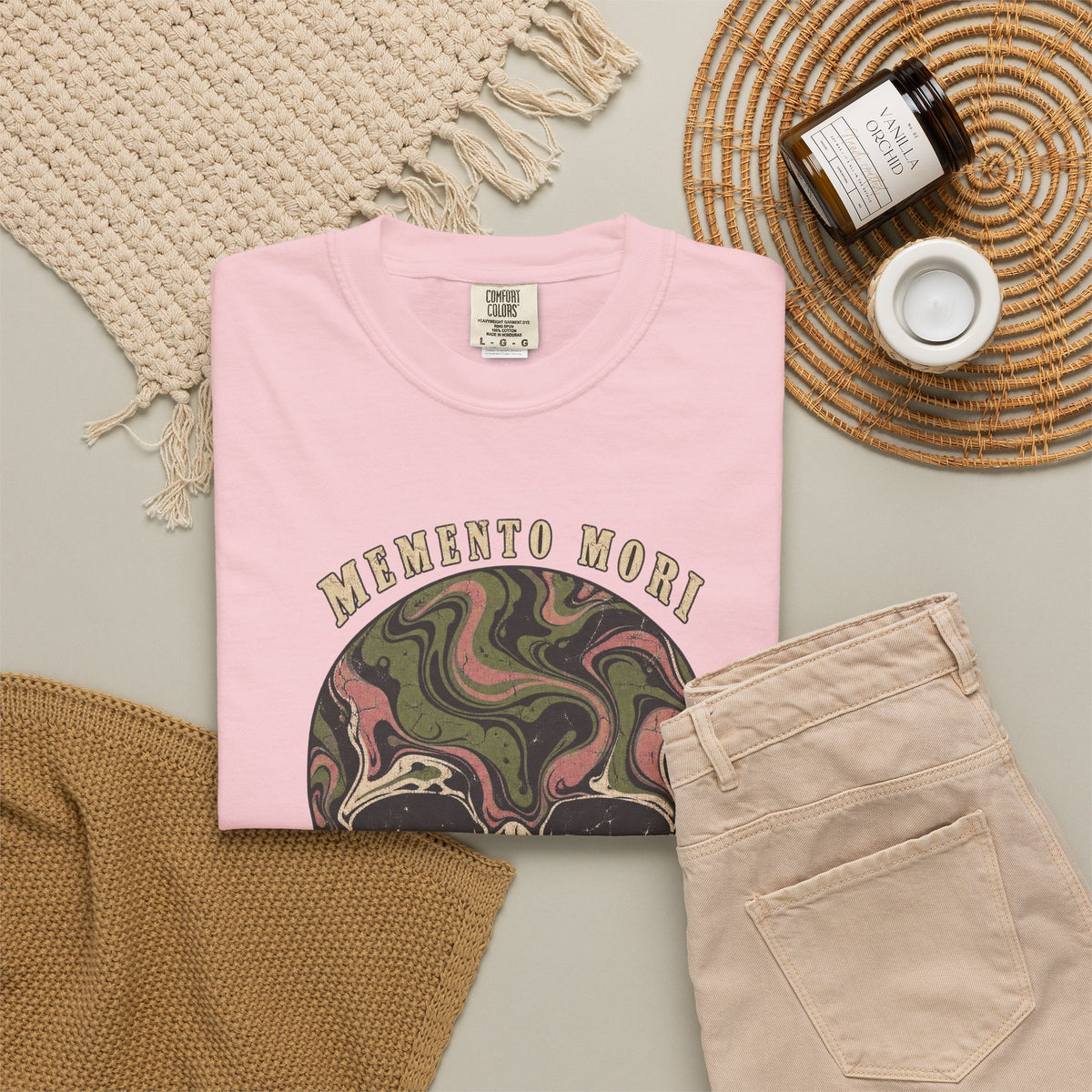 Comfort Colors® Memento Mori T-Shirt, Funny Vintage Philosophy Skull