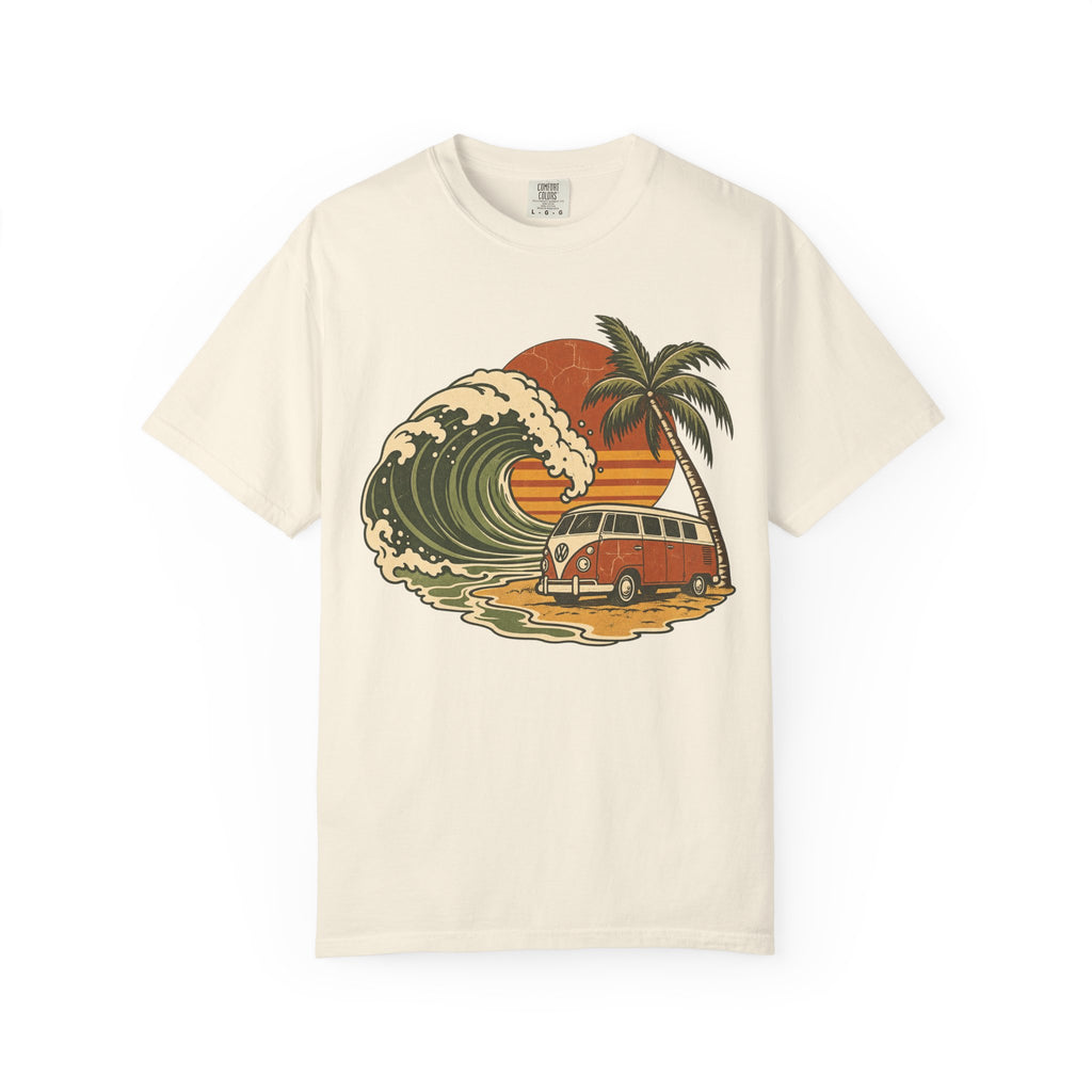 Surf Van Wave T-shirt in Ivory, front view