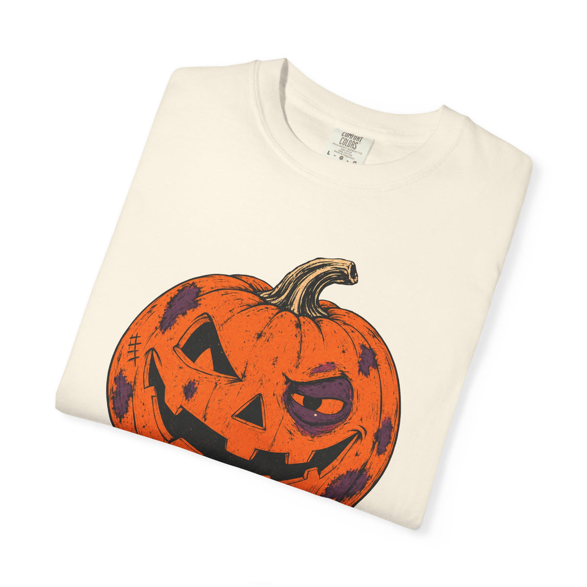 I Am Jack's Smirking Revenge Jack-o-Lantern T-shirt in Ivory, folded view
