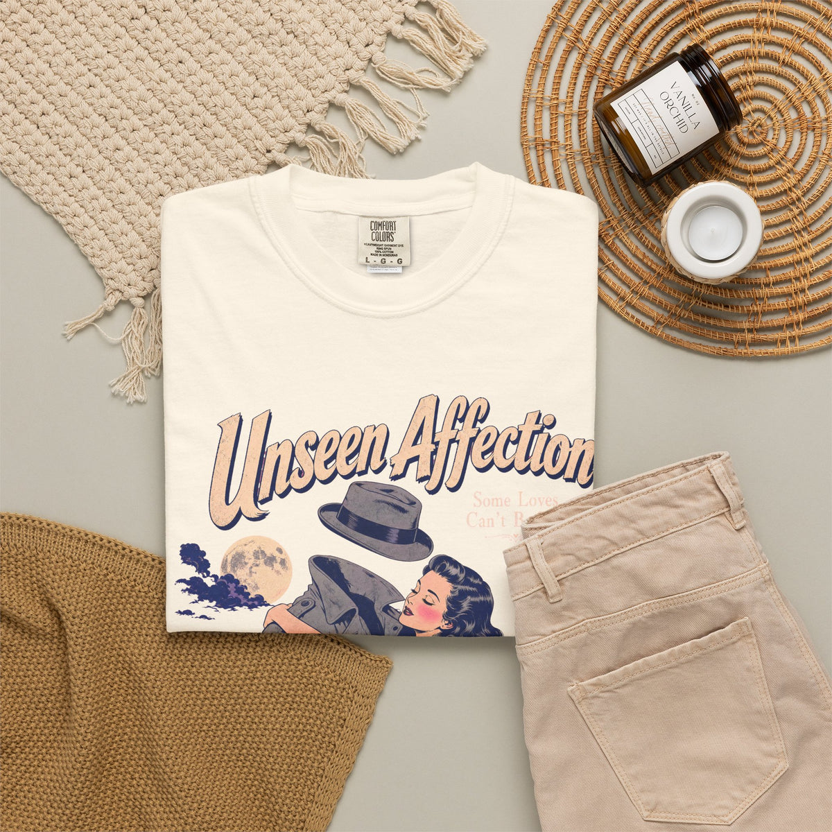Invisible Man Romance T-shirt in Ivory, flat lay view