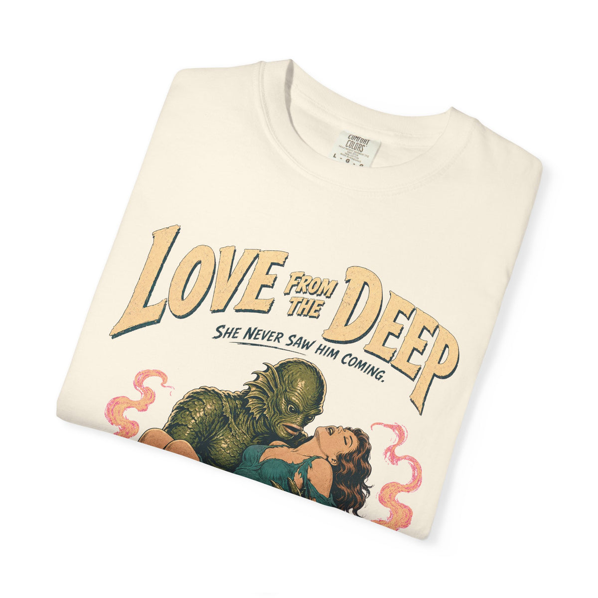 Love From The Deep T-shirt in Ivory, folded view