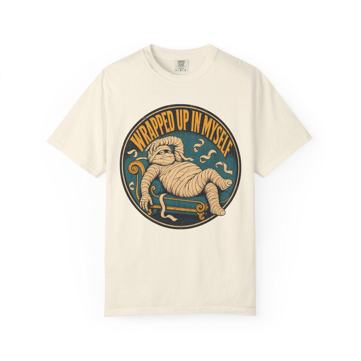 Wrapped Up In Myself T-shirt in Ivory, front view