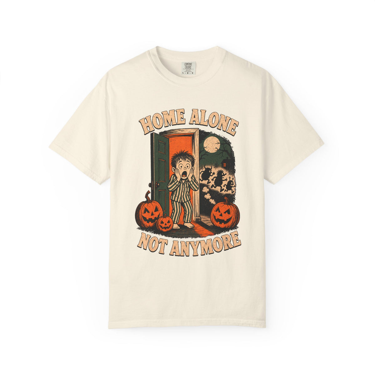 Home Alone Not Anymore T-shirt in Ivory, front view