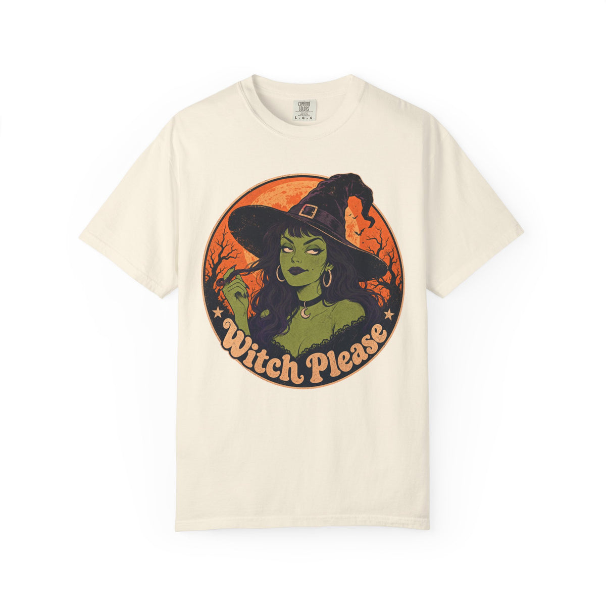 Witch Please T-shirt in Ivory, front view