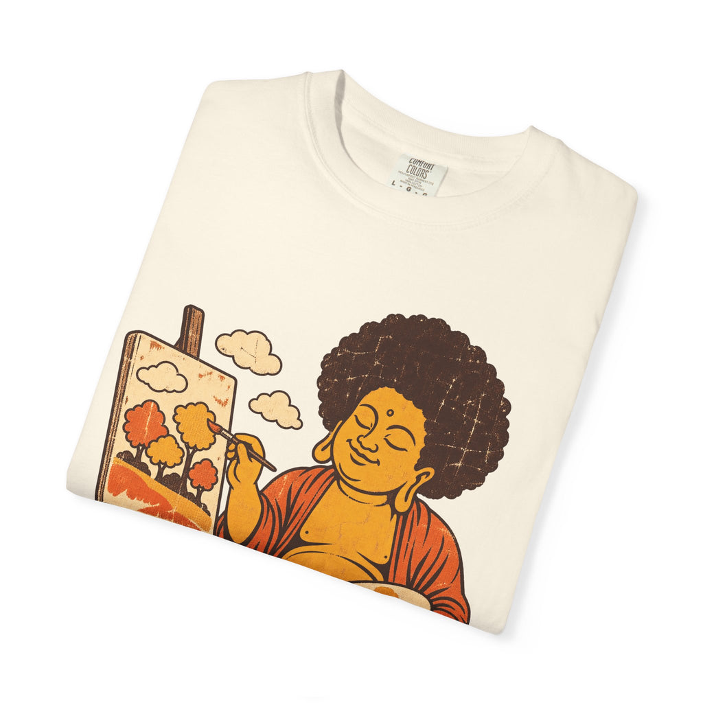 Painting Buddha T-shirt in Ivory, folded view