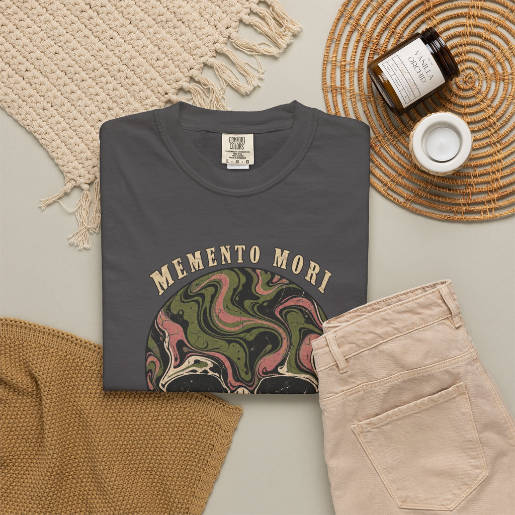 Comfort Colors® Memento Mori T-Shirt, Funny Vintage Philosophy Skull