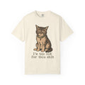 I'm Too Old For This Shit Cat T-shirt in Ivory, front view