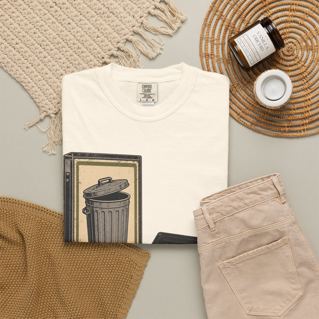 Cassette Tape T-shirt in Ivory, flat lay view