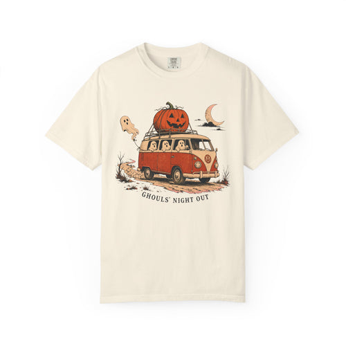 Haunted Camper Van T-shirt in Ivory, front view