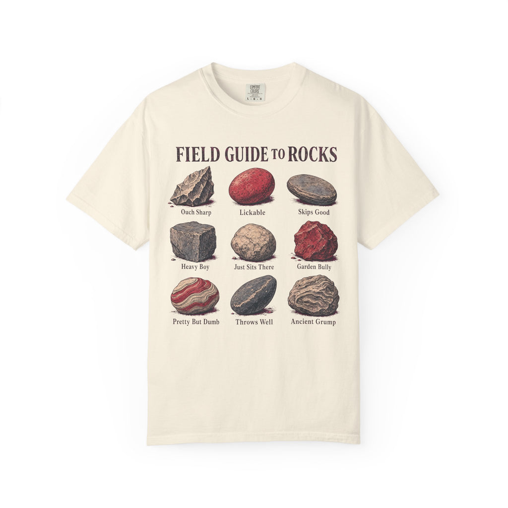 Rock Field Guide T-shirt in Ivory, front view