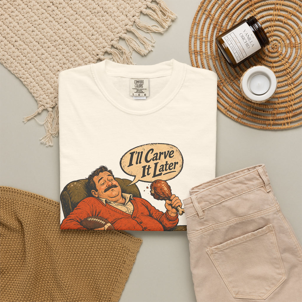 I'll Carve It Later T-shirt in Ivory, flat lay view