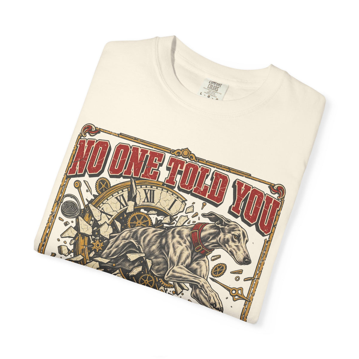 No One Told You When To Run T-shirt in Ivory, folded view