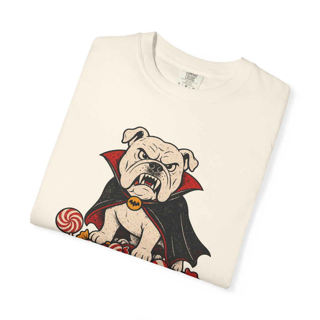Sucker For Candy Dog T-shirt in Ivory, folded view