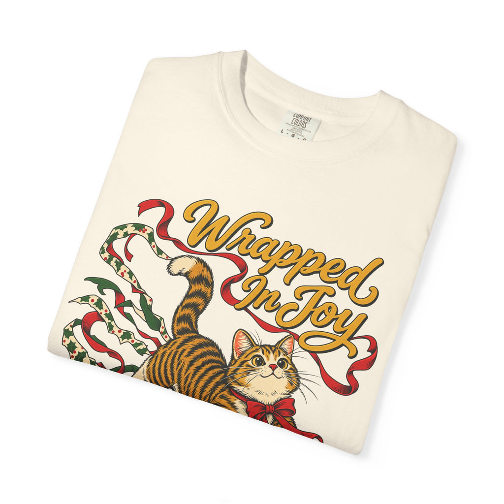 Wrapped In Joy T-shirt in Ivory, folded view