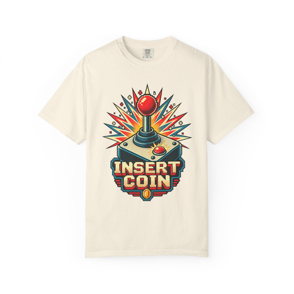 Insert Coin T-shirt in Ivory, front view
